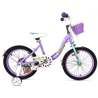 Дитячий велосипед RoyalBaby Chipmunk MM Girls 18", OFFICIAL UA, фіолетовий
