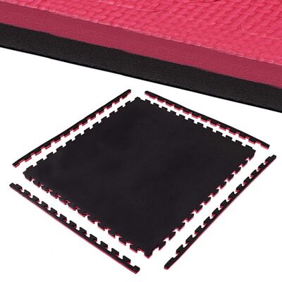 Мат-пазл (ласточкин хвост) Springos Mat Puzzle EVA 100 x 100 x 2 cм FM0007 Black/Red