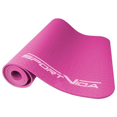 Коврик для фитнеса и йоги SportVida TPE 4 мм SV-HK0055 Pink