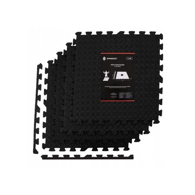 Мат-пазл (ласточкин хвост) Springos Mat Puzzle EVA 120 x 120 x 1.2 cм FM0004 Black