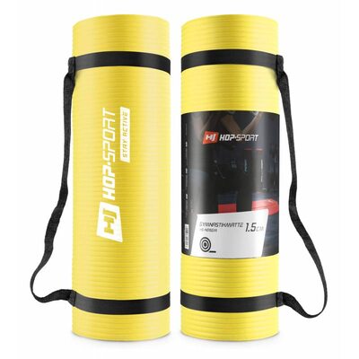 Коврик для фитнеса и йоги Hop-Sport HS-N015GM 1,5 см желтый