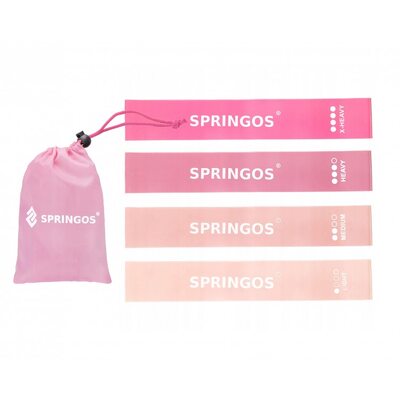 Резинка для фитнеса и спорта (лента-эспандер) Springos Mini Power Band 4 шт 0-20 кг PB0019