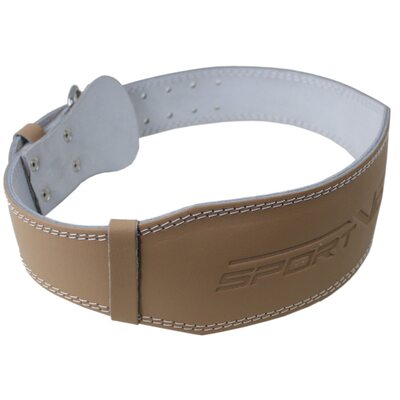 Пояс для тяжелой атлетики с экокожи SportVida SV-AG0071 (M) Beige
