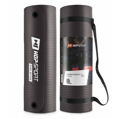 Коврик для фитнеса и йоги с отверстиями HS-N015GM 1,5 см черный