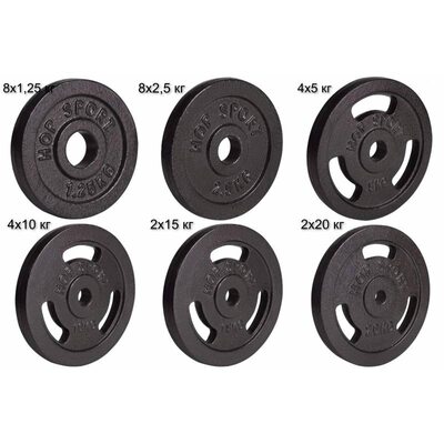 Сет из металлических дисков Elitum Strong 160 кг d - 30 мм