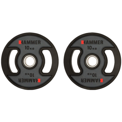 Олімпійські диски для штанги професійні Hammer PU Weight Discs 2 х 10 кг d - 50 мм