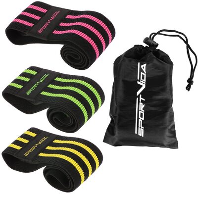 Гумка для фітнесу та спорту тканинна SportVida Hip Band 3 штуки SV-HK0365