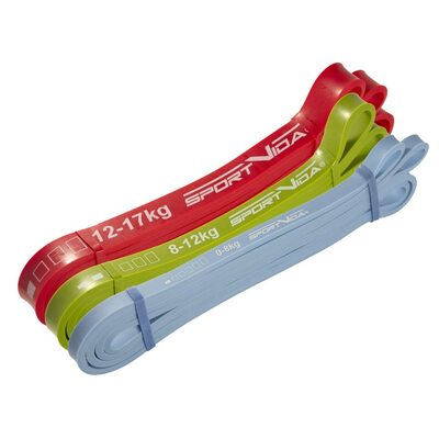 Резинка для підтягування (силова стрічка) SportVida Power Band 3 шт 0-17 кг SV-HK0190-1