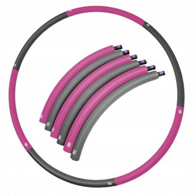 Хулахуп обруч для похудения массажный 90 см 0,7 кг SportVida SV-HK0215 Grey/Pink