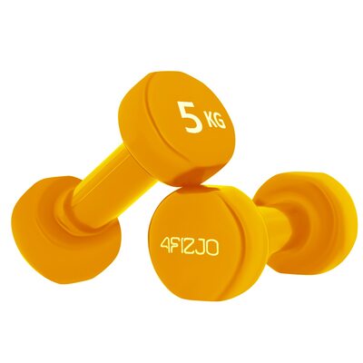 Гантели для фитнеса виниловые 4FIZJO 2 x 5 кг 4FJ0210