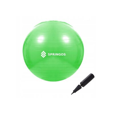 Мяч для фитнеса (фитбол) Springos 65 см Anti-Burst FB0007 Green