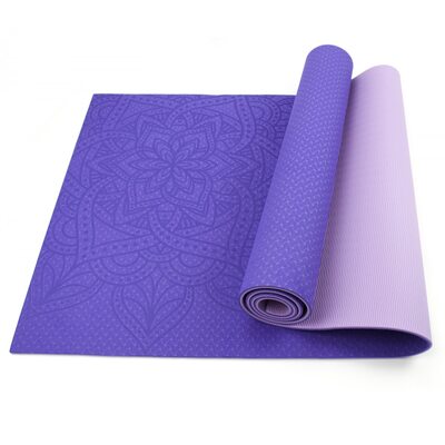 Коврик (мат) для йоги и фитнеса Sportcraft TPE 6 мм ES0028 Purple/Pink