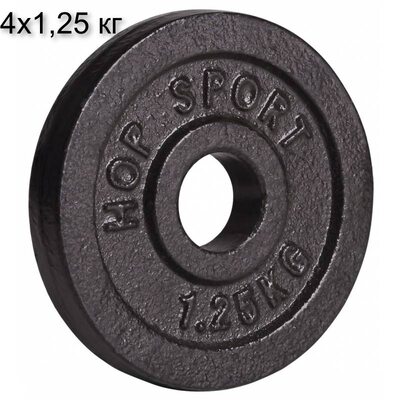 Сет з металевих дисків Hop-Sport Strong 4x1,25 кг