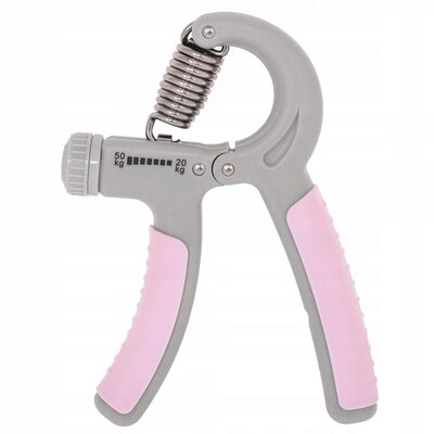 Эспандер кистевой пружинный с регулируемой нагрузкой Springos 20-50 кг FA0200 Grey/Pink