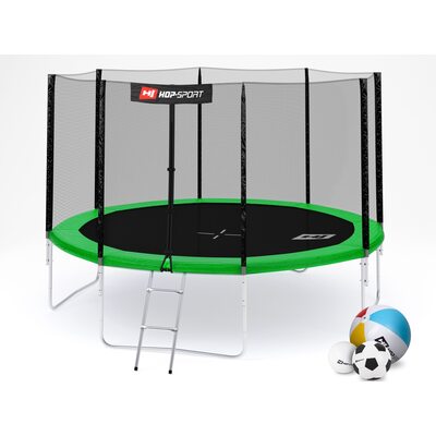 Батут дитячий Hop-Sport 12ft (366cm) green із зовнішньою сіткою