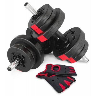 Гантелі композитні Hop-Sport 2 х 10 кг PRO з рукавичками