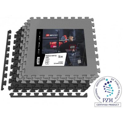 Мат-пазл Hop-Sport EVA 1cm HS-A010PM - 6 частин чорний/сірий