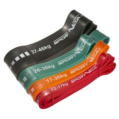Резинка для підтягування (силова стрічка) SportVida Power Band 4 шт 12-46 кг SV-HK0190-4