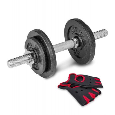 Гантеля металева Hop-Sport New 10 кг з рукавичками