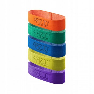 Гумка для фітнесу та спорту тканинна 4FIZJO Flex Band 5 шт 1-29 кг 4FJ0155