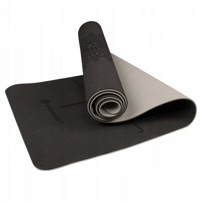 Коврик (мат) для йоги и фитнеса Springos TPE 6 мм YG0013 Black/Grey