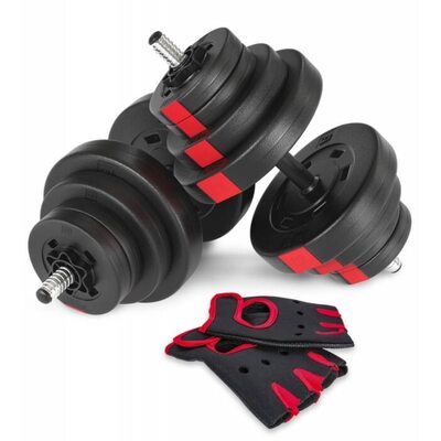 Гантелі композитні Hop-Sport 2х20 кг PRO з рукавичками (2 пари)